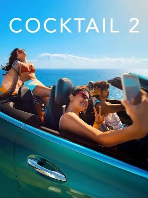 Cocktail 2 movie poster with three women enjoying a convertible car ride by the sea